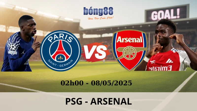 Soi Kèo Nhà Cái Champions League - PSG vs Arsenal 08/05/2025